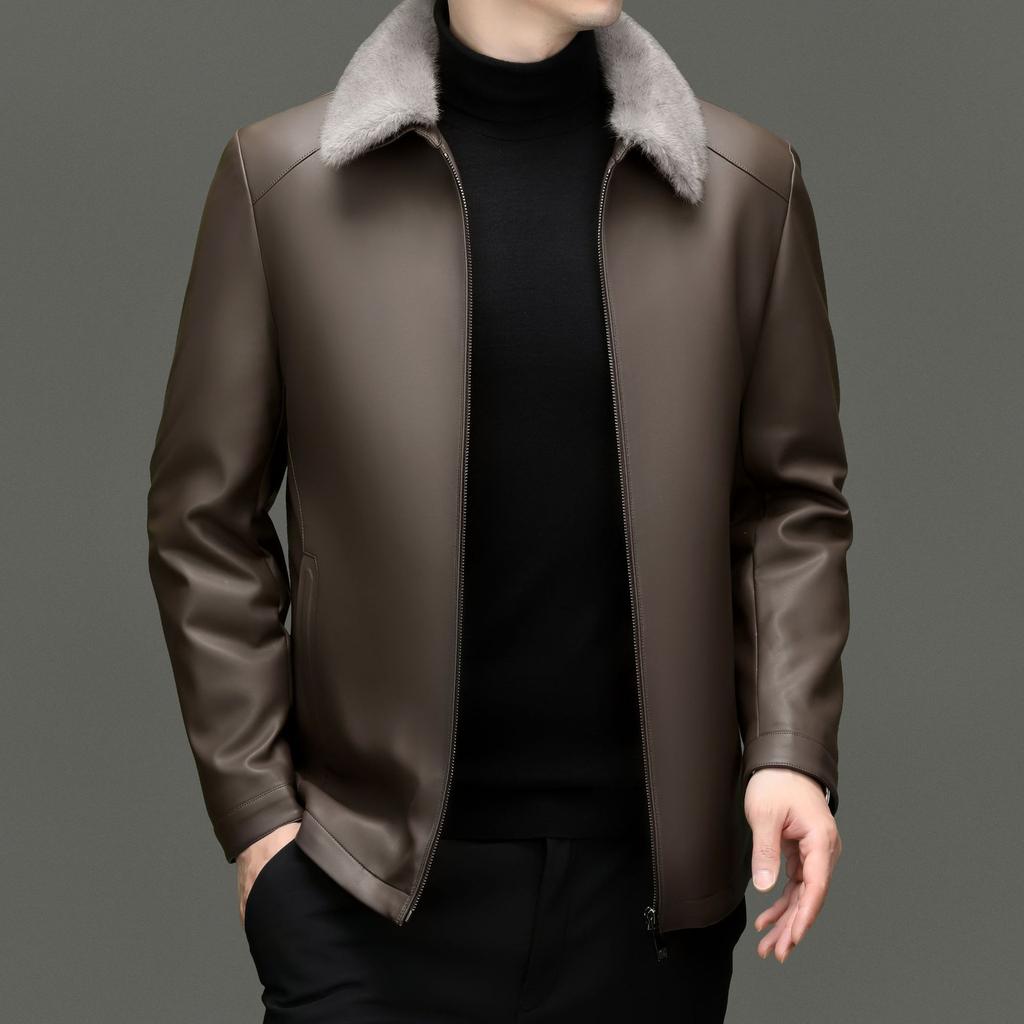 Men's Genuine Leather Jacket New First Layer Sheepskin Men's Business Casual Slim Fit Jacket