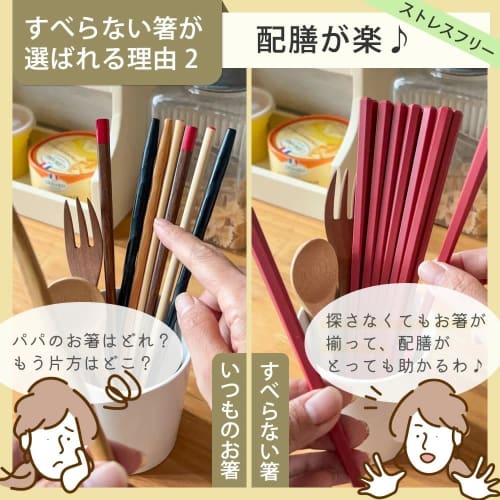 Set of 10 Non-Slip Chopsticks, Made In Japan, Dishwasher Safe, Eco-Friendly, SPS