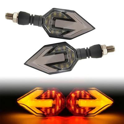 2023 2Pcs Motorrad LED Blinker Lampe Sequentielle Gelb Stoßfest Niedrigen Energieverbrauch Fließende LED Anzeige Lichter