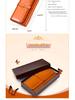 Women's Tri-Fold Genuine Leather Wallet: Large Capacity, Multiple Card Slots, Korean Style Coin Purse with Clasp.
