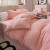 Solid Color Pure Cotton 4-Pcs Set Class A Maternal Infant Grade Naked Sleeping Sheets Quilt Cover Washed Cotton Bedding 3-Pcs Set