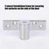 Side Mount Oarlock Socket Bracket 316 Stainless Steel Boat Hardware with Round Socket Base and Four Hole Mount for Marine Maintenance