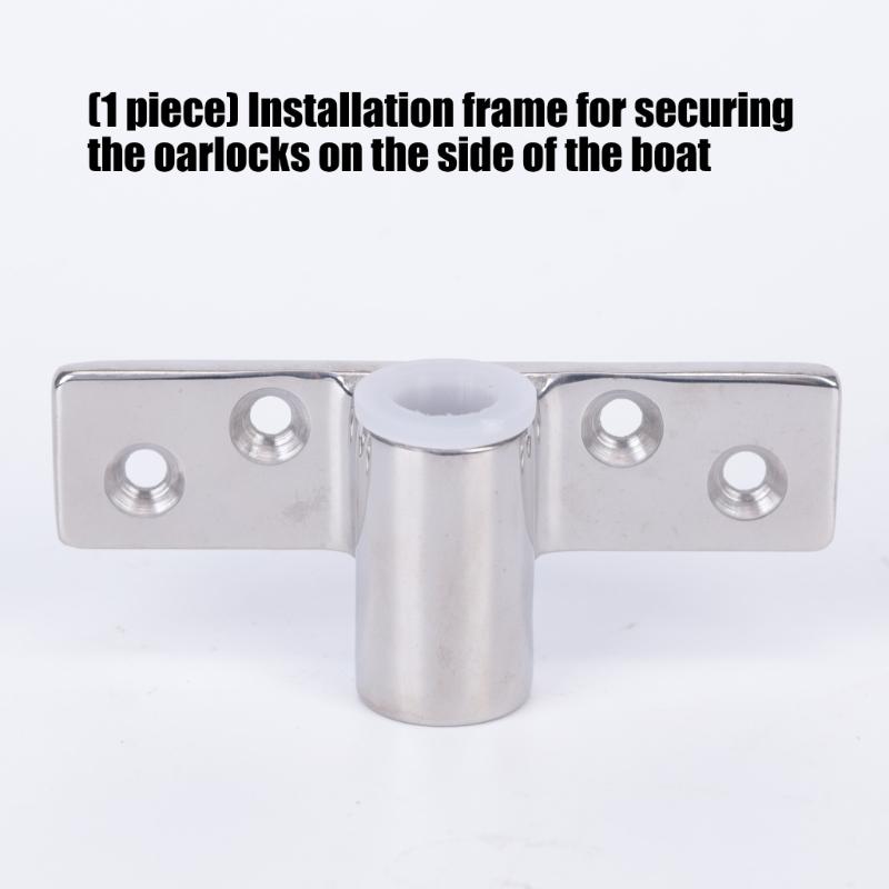 Side Mount Oarlock Socket Bracket 316 Stainless Steel Boat Hardware with Round Socket Base and Four Hole Mount for Marine Maintenance