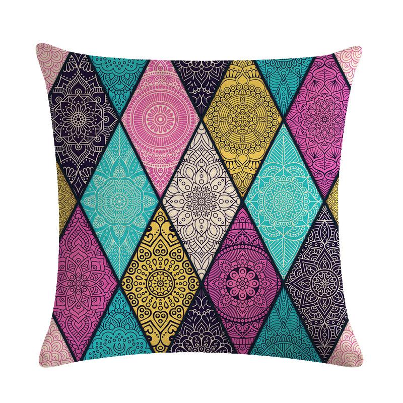 Mandala Pillowcase Square Cushion Cover Pillow Double Sided Ethnic Flower Bohemian Office Sofa Pillow