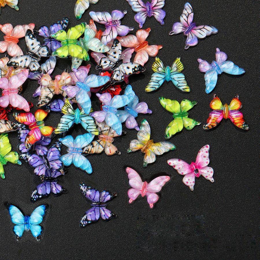 20/30/50/100 Stück Bunte Harz Cartoon Eis Schmetterling Flatback Perlen für Nailart, Scrapbook DIY Schmuckdekor Handwerk