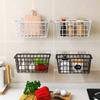 Punch-Free Metal Sundries Storage Baskets Iron Kitchen Seasoning Storage Racks Home Bathroom Toiletries Organize Storage Baskets