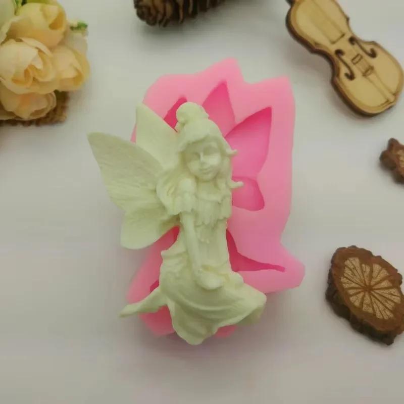 Cute Creative Fairy Shaped Flower Silicone Handmade Soap Mold Fondant  Cake Chocolate Mold Ice Cream Mold Soap Making Accessory