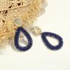 Badu Colorful Water Drop Shape Drop Earrings for Women Handmade Threading Crystal Beads Big Long Earrings Boho Jewelry Gift