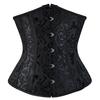 Bustiers & Corsets Shaperwear Steel Boned Waist Trainer Corset Satin Lace Up Underbust Bustier Brocade Corselet Slimming Body Shaper