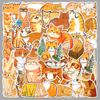 50 Cute Orange Cat Graffiti Stickers for Water Bottles, Phone Cases & Suitcases