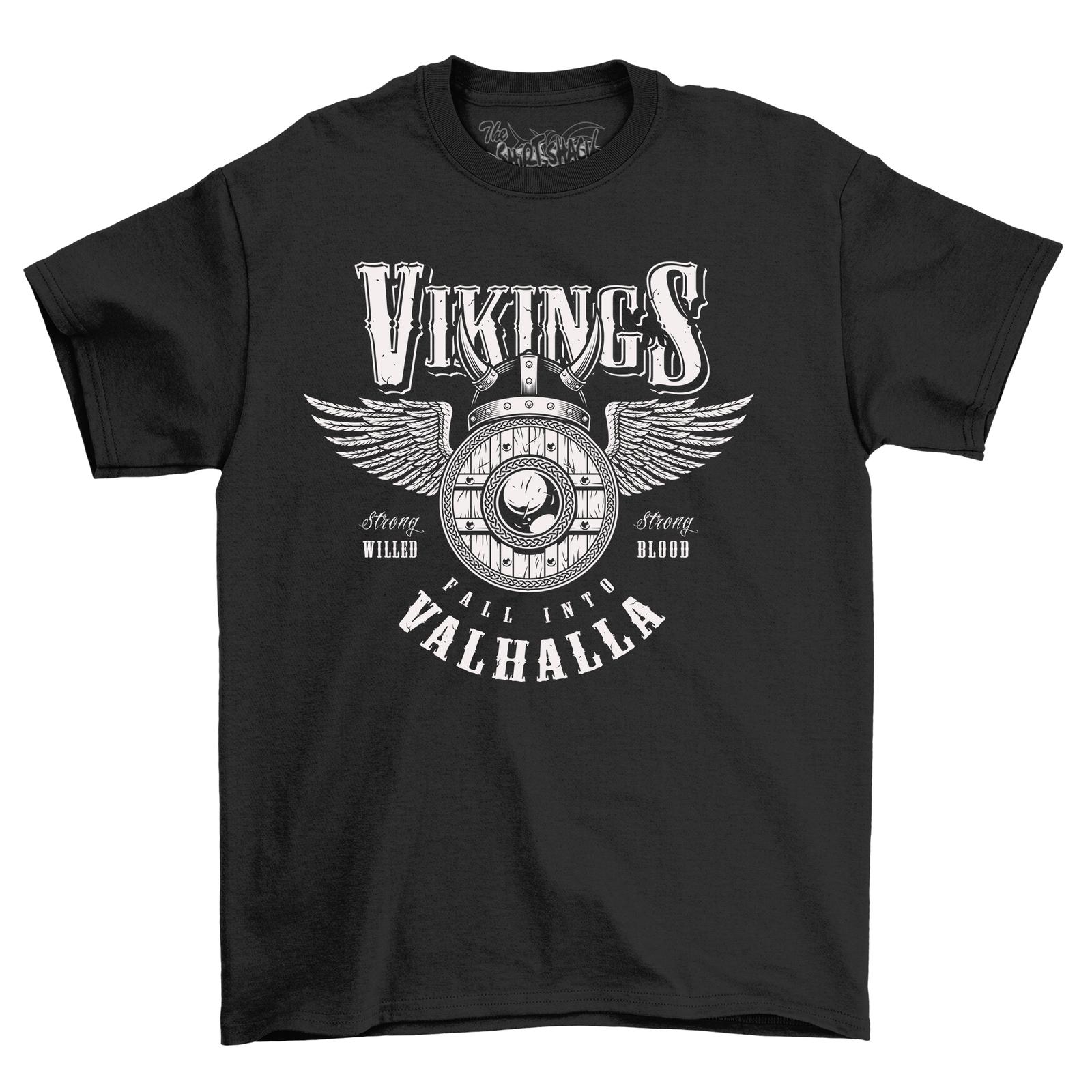 Fall into Valhalla Viking T-Shirt Mens Womens Tees Top - Conquer the Day with Humor and Strength! Fun XL