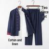 Men's Youth Linen Tang Suit - Chinese Style Zhongshan Jacket Hanfu Set
