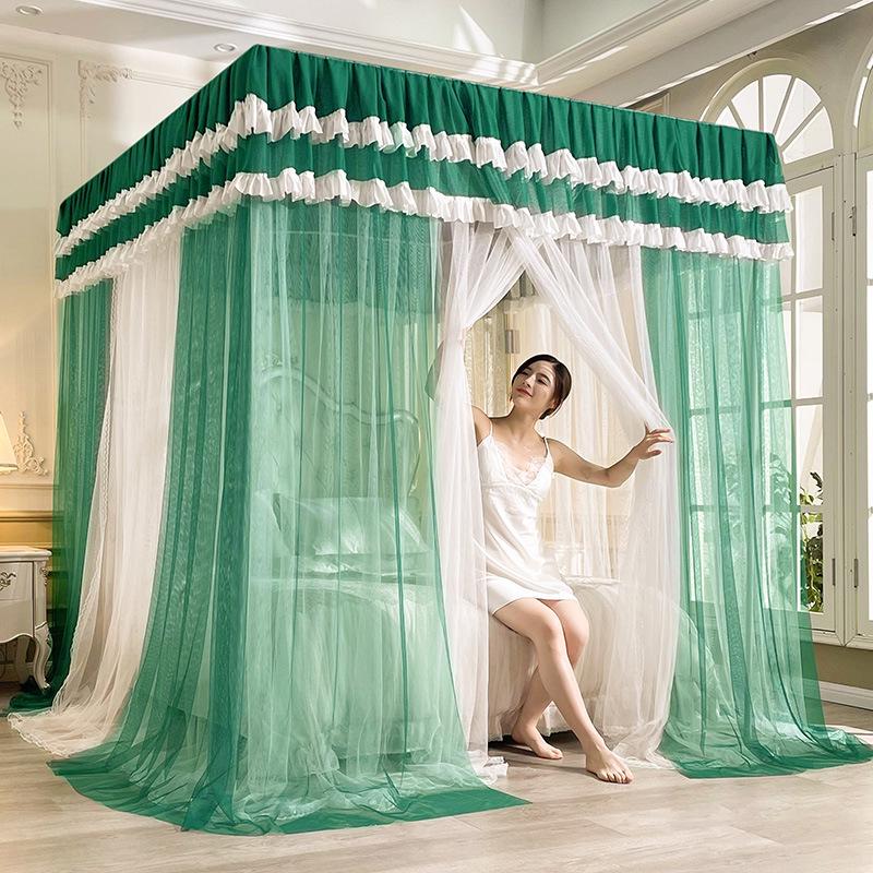 2024 Floor-Standing Double-Layer Palace Style Blackout Princess Mosquito Net with Three Doors