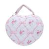 Cute Love Storage Bag Stylish Quilting Cotton Floral Pattern Makeup Bag with Handle Shredded Flower Cosmetic Organizer