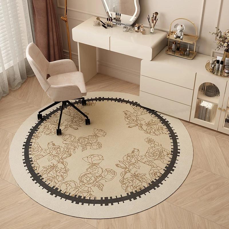 Round Soundproof Non-Slip TPR Bottom Area Rugs, Bedroom, Desk, Chair, Floor Mat, Living Room, Home Decoration, Modern Study, Rug