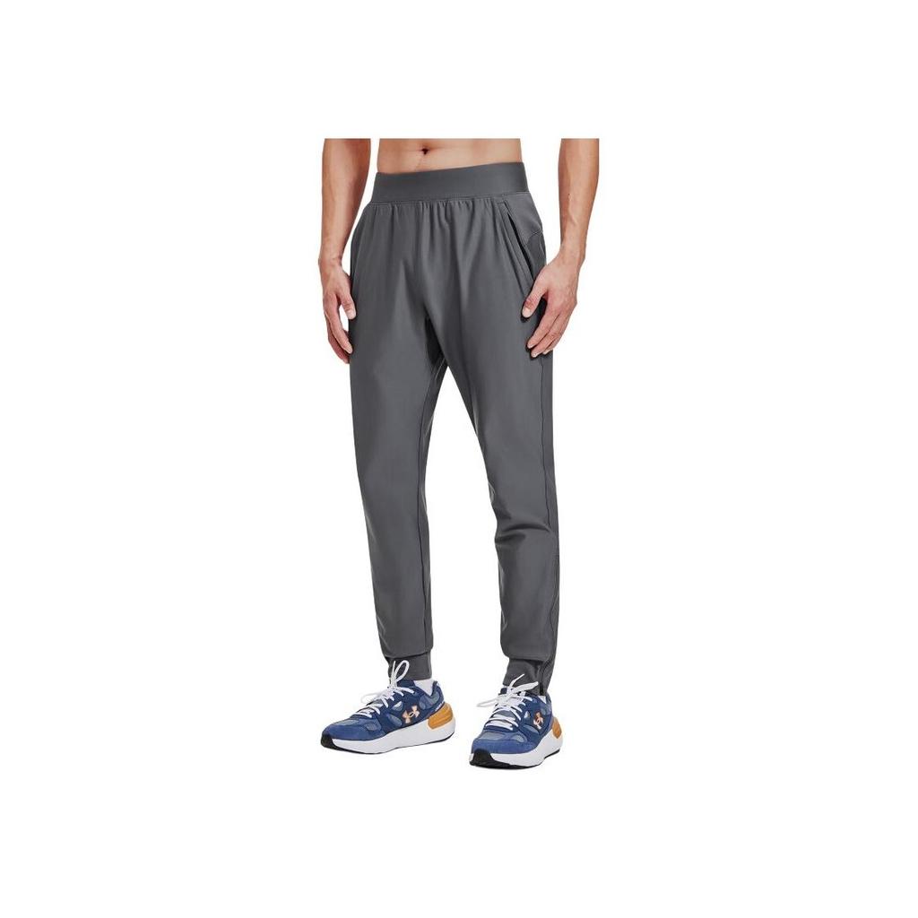 Under Armour Solid Color Running Elastic Casual Sports Pants Men Pants Gray 1379289-025
