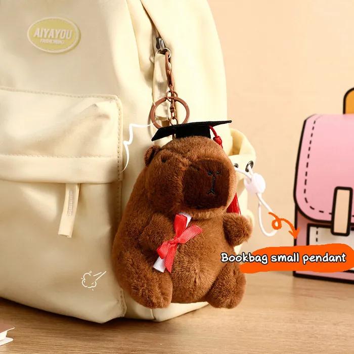 Lucky Keyring Cute Gift Graduation Capybara Graduation Cap Plush Keyring Bag Charm