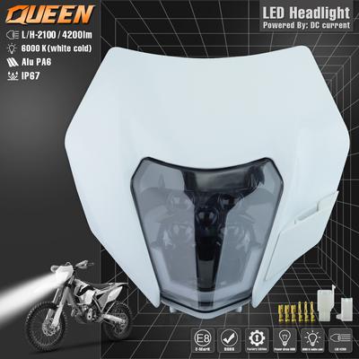 QUEEN X MOTOR Motorcycle LED Headlight Headlamp Head Light Supermoto Fairing For KTM EXC SXF MX Dirt Bike Enduro LED