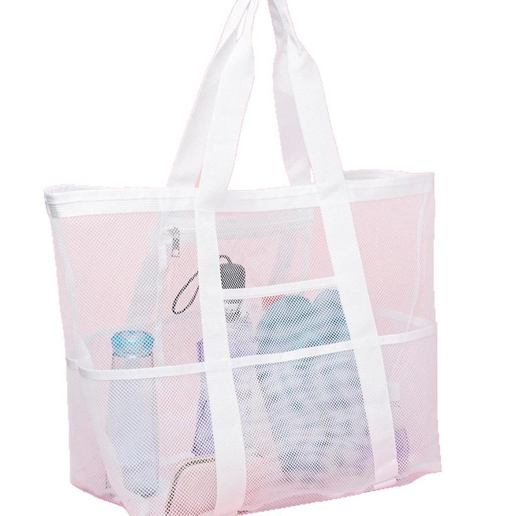 Large Capacity Mesh Beach Bag: Multifunctional Tote for Travel, Swimming, and Towels