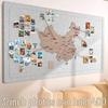 World Map Wall Sticker with Travel Photo and Footprint Markers - Guest Decorative Board
