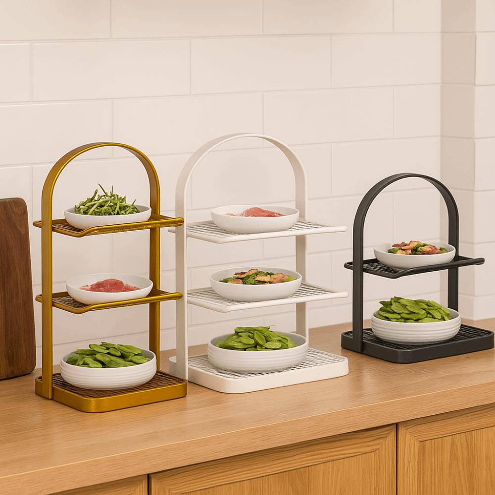 Large Capacity Side Dish Rack Matal Food Sorting Tray Practical Vegetable Storage Tray  Shoes