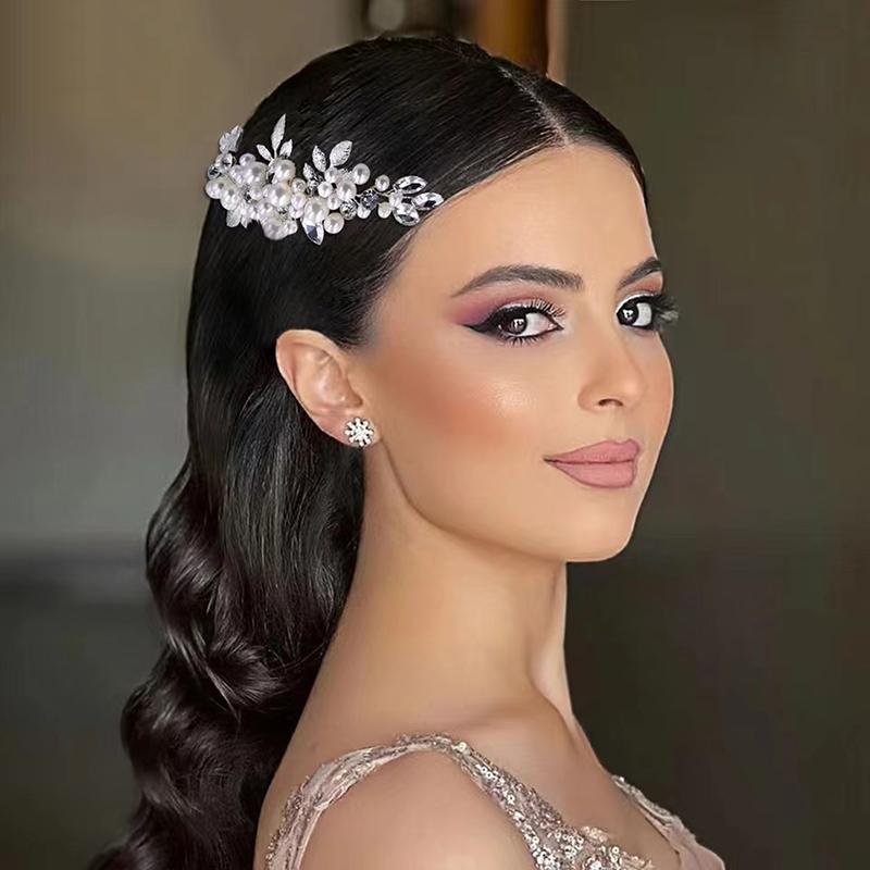 Fashionable Luxury Pearl Silver Hair Clip Elegant Bride Wedding Hair Accessories Party Banquet Daily Women's Hair Clip Hair Comb