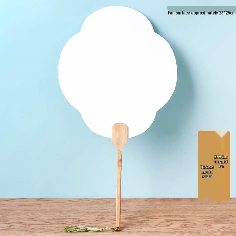 Double-Sided Thickened Xuan Paper Round Fan for Watercolor, Calligraphy, and Handwriting - Ancient Style Intangible Cultural Heritage Palace Fan.