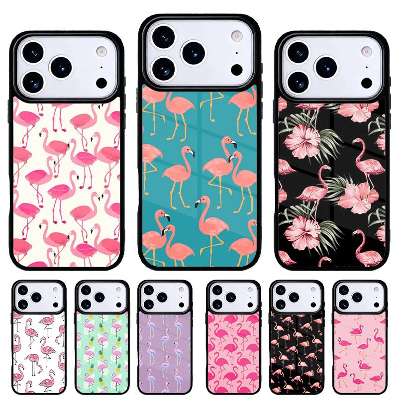 Flamingo Phone Case for iPhone 17 16 15 14 13 Pro Max Back Cover for 12 11 Pro Coque