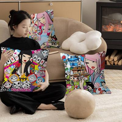 Kawaii T-Tokidoki Cushion Cover Polyester Sofa Cushions Decorative Throw Pillows Home Decoration Pillowcover
