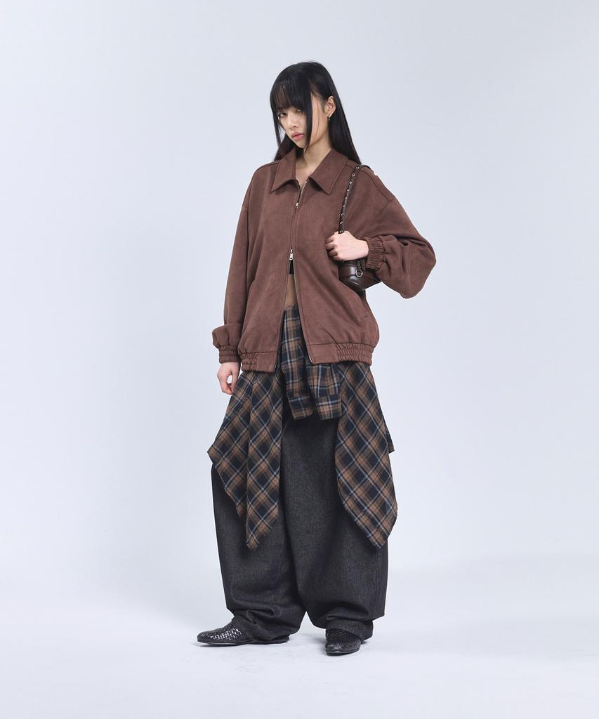 Standarderror 87-Stan009 [Renewal] Standard Blouson Suede Jacket Dark Brown