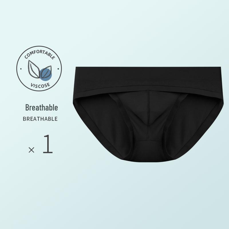 Men s Modal Breathable Low-Waist Briefs - Plus Size, Comfortable, and Loose-Fit 5XL (210-235 kg) чёрный