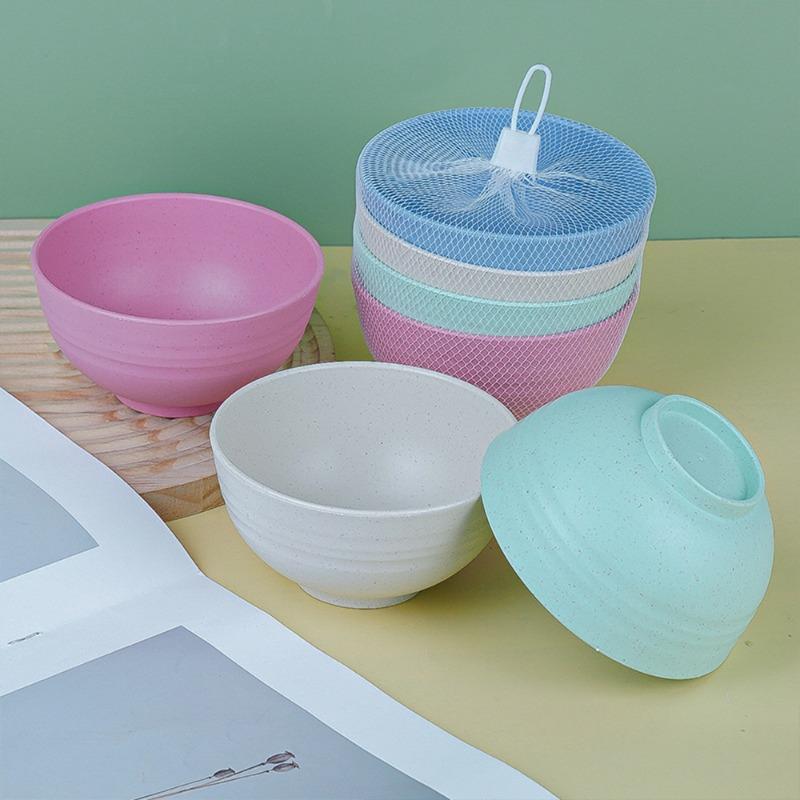 Wheat Straw Bowl, Household Anti-slip and Durable Rice Bowl, Student Dormitory Instant Noodle Bowl, Plastic Soup Bowl