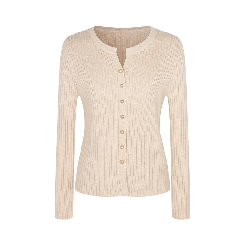 FivePlus Women's Ribbed V-Neck Knit Cardigan