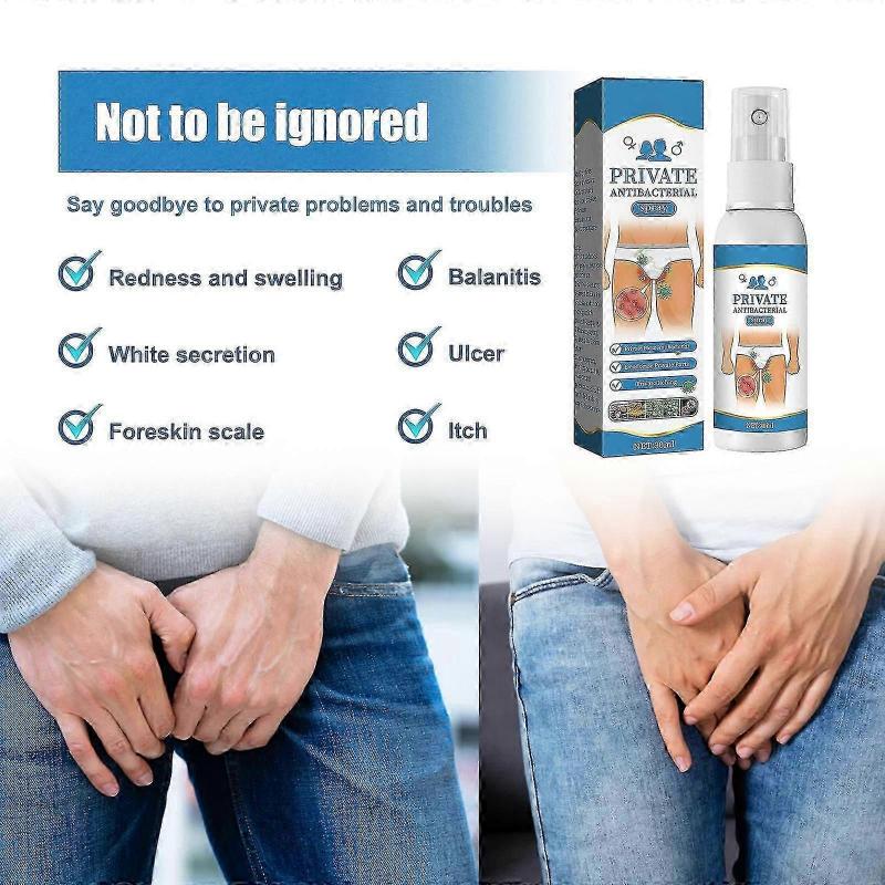 Men's Private Antibacterial Spray, 3pcs Private Parts Anti-itch Spray Deodorant Itching Refreshing And Gentle Private Parts Cleaning 30ml