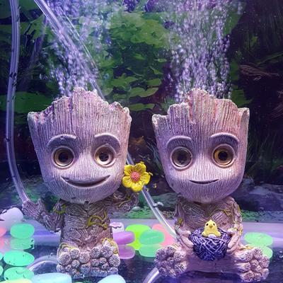 Adorabile Decorazione Acquario Groot Pompa Ossigeno Pietra Areatore Ornamento
