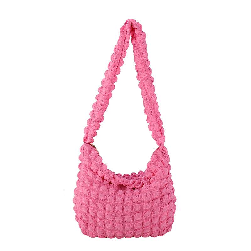 New women's bag, foreign gas, large-capacity cloud bag, bubble tote bag, commuting niche pleated casual puff shoulder bag.