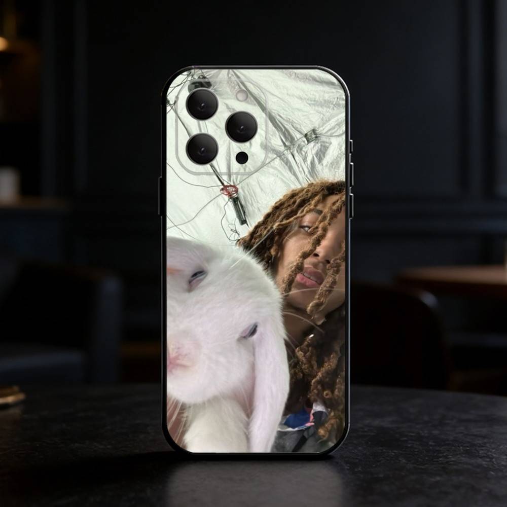 O-OsamaSon Rapper Handyhülle Für iPhone 17,16,15,14,13,12,11 Plus,Pro,Max,Mini Silikon schwarz Weiche Hülle