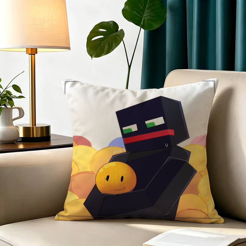 D-Dark Block Thatmob Square Double-Sided printed Pillow Case Bedroom Bedside Pillow Sofa Cushion Cover