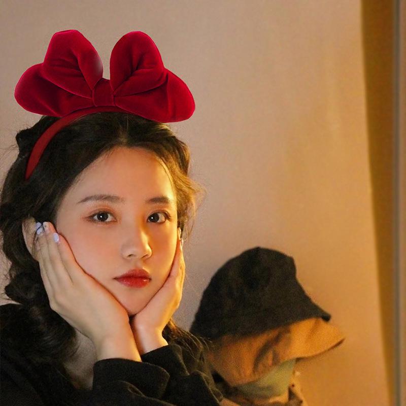 Bandeau Nœud Velours Rouge 2023: Accessoire pour cheveux de Noël et du Nouvel An pour femmes et enfants