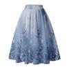 Gonna Midi Pieghettata a Vita Alta da Donna, Gonna Casual A-line Larga a Quadri Retro Estiva da Donna