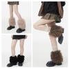 Solid Color Plush Leg Warmers for Women Fuzzy Furry Winter Warm Boot Toppers Leg Covers for Halloween Carnivals Costumes