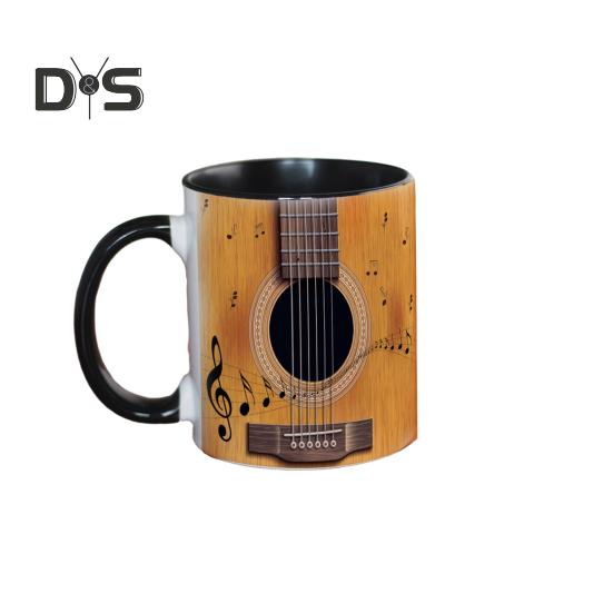 Hudební hrnek na kávu Keramická novinka šálek na noty Velká kapacita 350 ml Kytara Klavír Housle Hrnek na horké nápoje Hudební dárek pro milovníky hudby Home