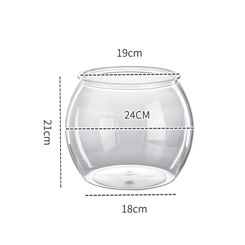 Durable Clear Plastic Goldfish Tank - Unbreakable, One-Piece Round Design for Living Rooms