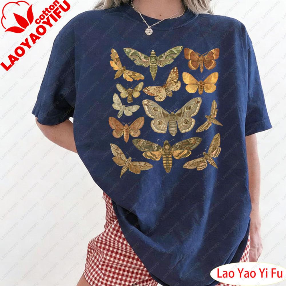 Butterfly Shirt Moth Tops Cottagecore Shirt Bug Clothes Aesthetic Tees Cottage Core Tees Goblincore Clothes Dark Academia Shirt