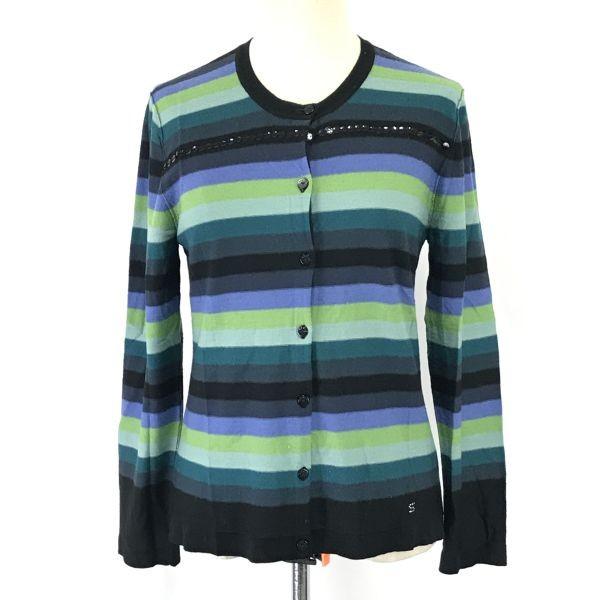 

SONIA RYKIEL Border Pattern Wool Cardigan Size 40 Women’s L Multicolor(USED)