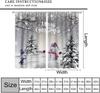 Merry Christmas Winter Snowman Curtain Xmas Tree Snowflake Holiday Curtains Bedroom Living Room Bathroom Red Polyester Sitting Window Treatment