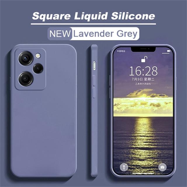 Puzdro Poco X5 Pro Štvorcové Tekutý Silikón Ochrana Objektívu Fotoaparátu Mäkký Kryt Pre Xiaomi Poco X5Pro Puzdrá na Telefón