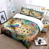 Floral Music Bird Art Décor Soft Comfortable Duvet Cover Bedding Set Included 1*Duvet Cover & 2*Pillowcases, Gift