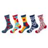 36 Styles Men's Cotton Dress Socks Bulk Pack - 5-Pair Trendy Funny Casual Socks Gift Set for  & Dropshipping