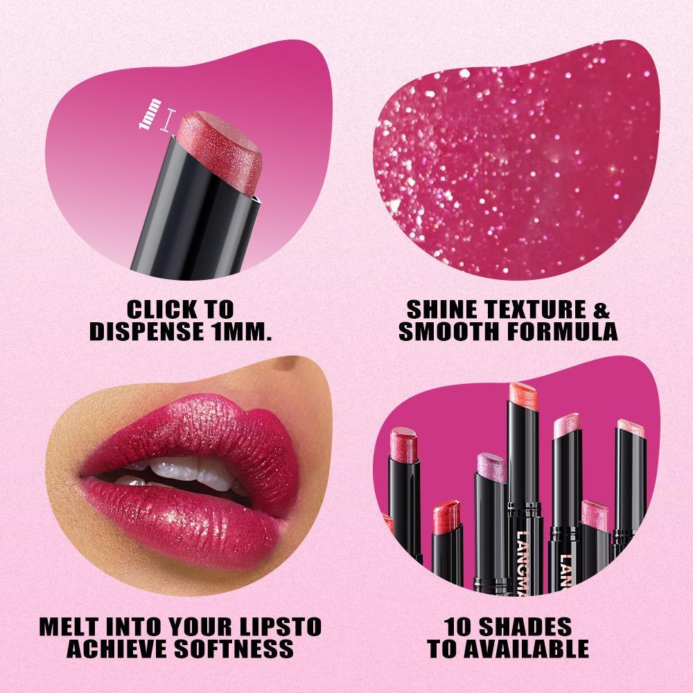 Lippenstift in 10 Farben, Perlenglitzer-Lippenstift, feuchtigkeitsspendender, nackter Lipgloss, hochpigmentiert, langanhaltend, antihaftbeschichteter Becher, samtiger Lipgloss, Geschenk zu Weihnachten
